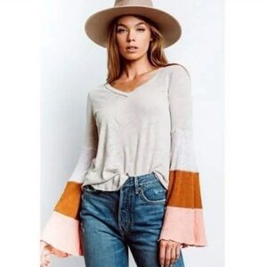 Free People “We The Free” Wingspread Linen Blend Top